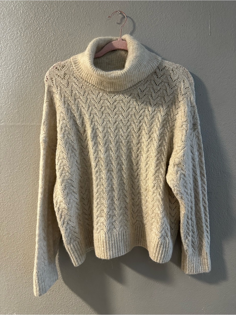 Old Navy Cream Cable Turtleneck Sweater